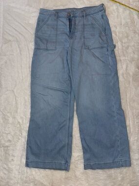American eagle dreamy drape baggy wide leg jeans size 18 long